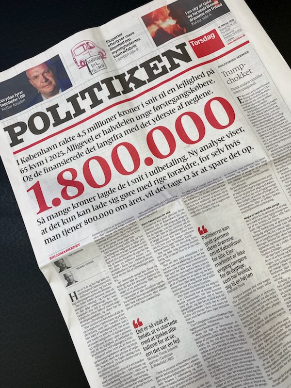 Politikens forside i februar 2026 med overskriften 1.800.000